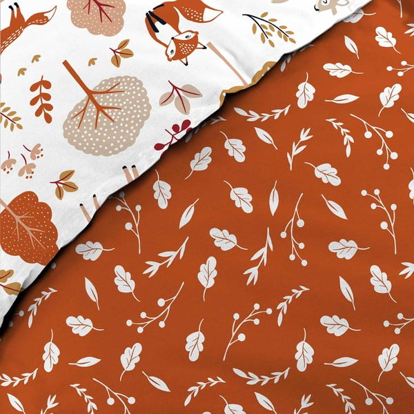 Lenjerie de pat pentru copii albă-teracotă din bumbac pentru pat de o persoană 140x200 cm Roxy – douceur d'intérieur-image-3