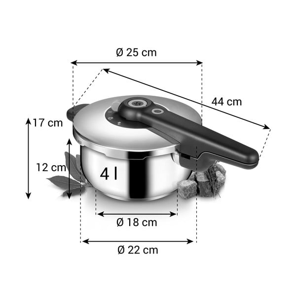 Oală sub presiune din oțel inoxidabil 4 l adecvată pentru plita cu inducție SmartClick – Tescoma-image-4