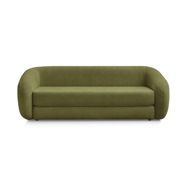 Canapea verde extensibilă cu tapițerie din chenille 228 cm Neyo – Bobochic Paris