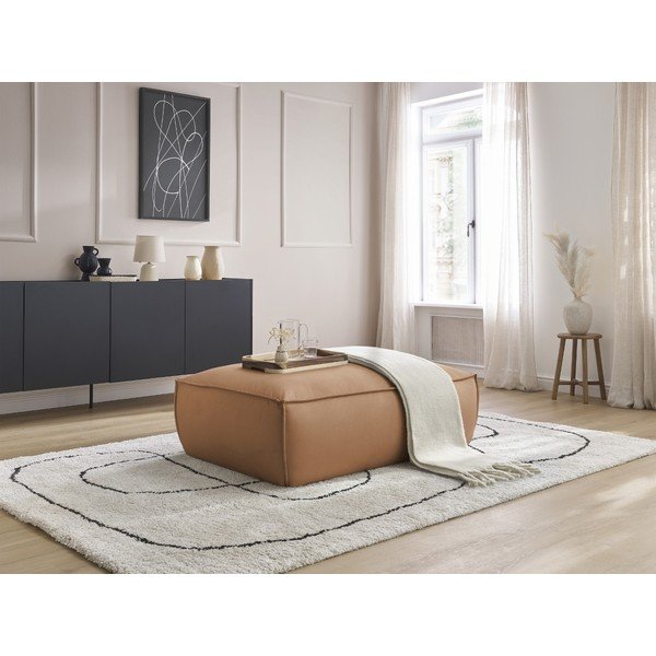 Taburet maro cu tapițerie din imitație de piele Boheme – Bobochic Paris-image-1