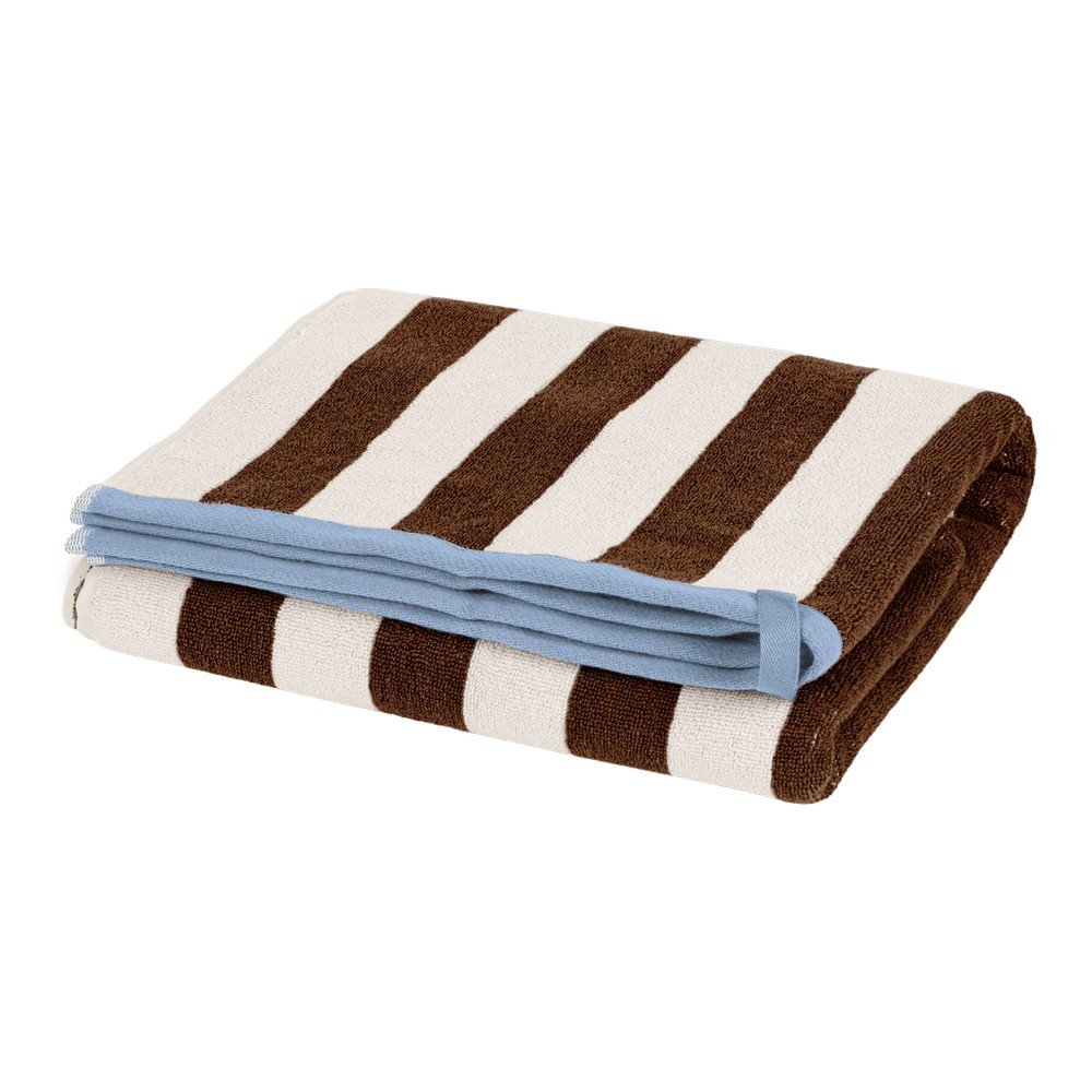 Prosop maro/crem din bumbac din frotir 70x140 cm Gobo – noo.ma