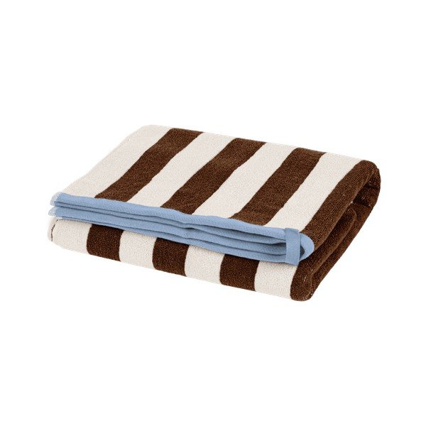 Prosop maro/crem din bumbac din frotir 70x140 cm Gobo – noo.ma