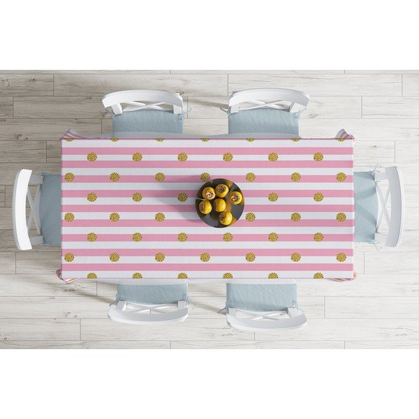 Față de masă din amestec de bumbac Minimalist Cushion Covers Golden Dots, 140 x 180 cm-image-1