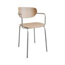 Scaun de dining în culoare naturală deschisă cu cotiere/stivuibil din metal Arch – Hübsch