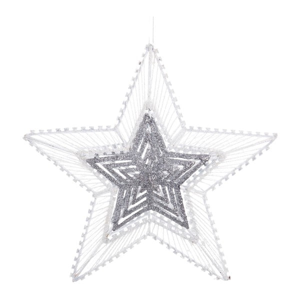 Decorațiune de Crăciun Ixia Star, 25 x 25 cm, alb - argintiu