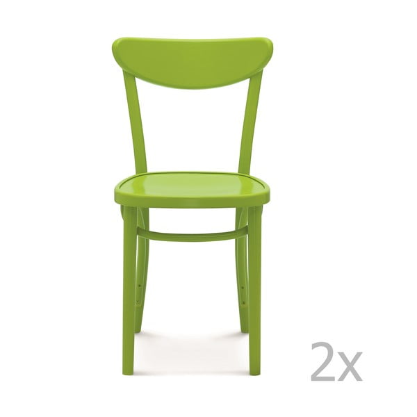 Set 2 scaune de lemn Fameg Helle, verde