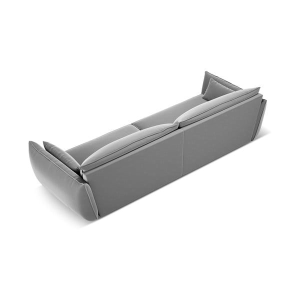 Canapea gri deschis cu tapițerie din catifea 248 cm Vanda – Mazzini Sofas-image-3