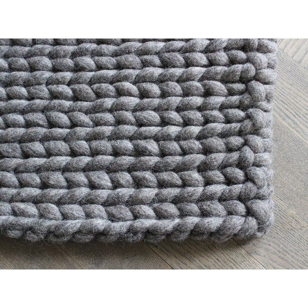 Covor țesut din lână Wooldot Braided Rugs, 170 x 240 cm, maro nucă-image-1