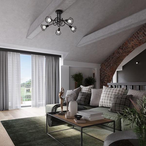 Plafonieră neagră ø 10 cm Varpu – Sollux-image-1