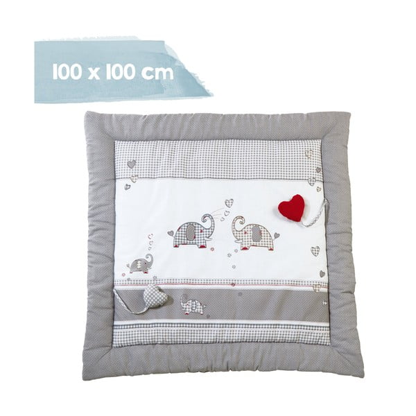 Saltea de joacă pentru copii albă/gri 100x100 cm Jumbo twins – Roba-image-1