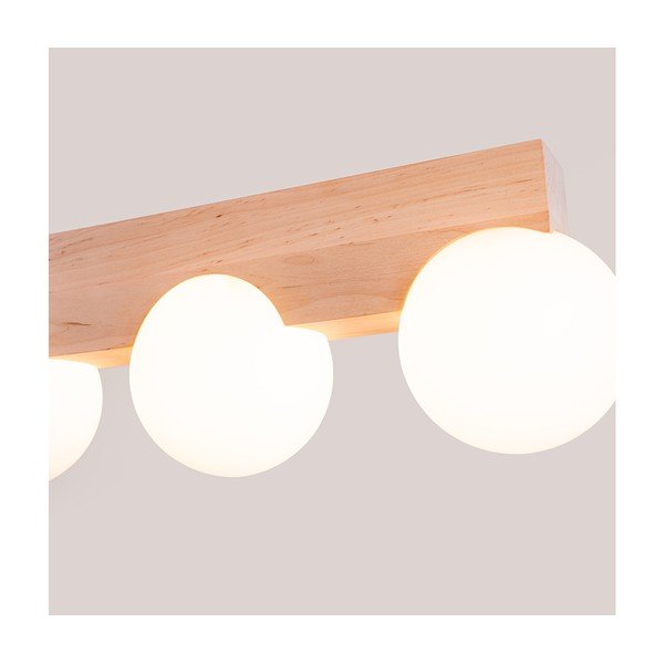 Plafonieră albă/în culoare naturală cu abajur din sticlă ø 12 cm Solum – Sollux-image-3