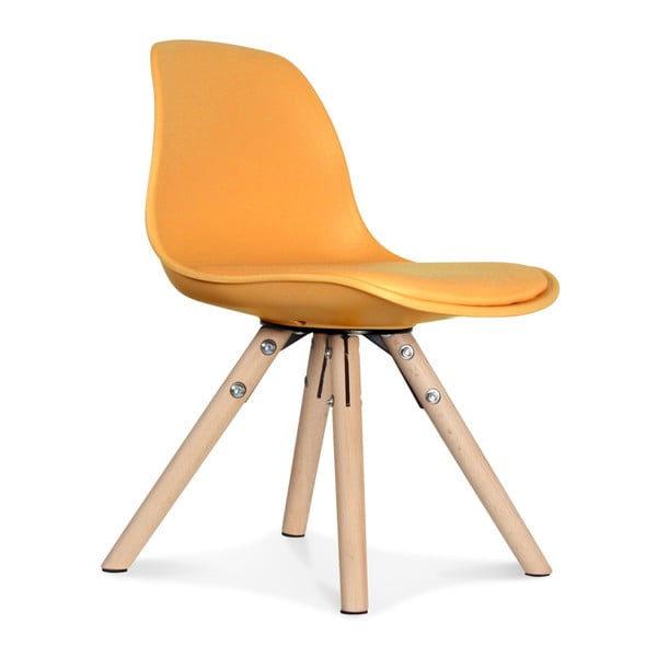 Set 2 scaune Opjet Paris Scandinave Chaise, portocaliu/galben