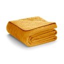 Cuvertură galbenă matlasată din catifea 240x260 cm Laila – Restilo