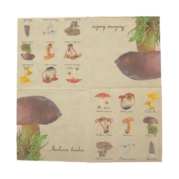 Set 2 pachete cu 20 de șervețele Esschert Design Mushroom-image-1