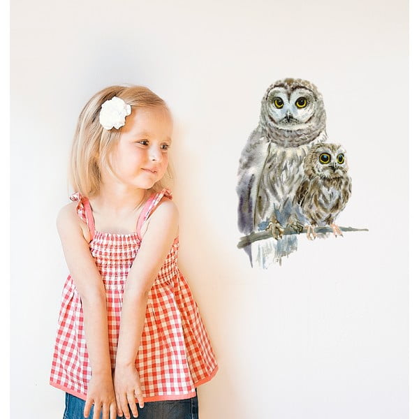 Autocolant refolosibil Woodland Owls, 40x30 cm