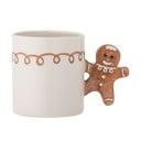 Cană crem din gresie 350 ml  cu model de Crăciun Ginnie – Bloomingville