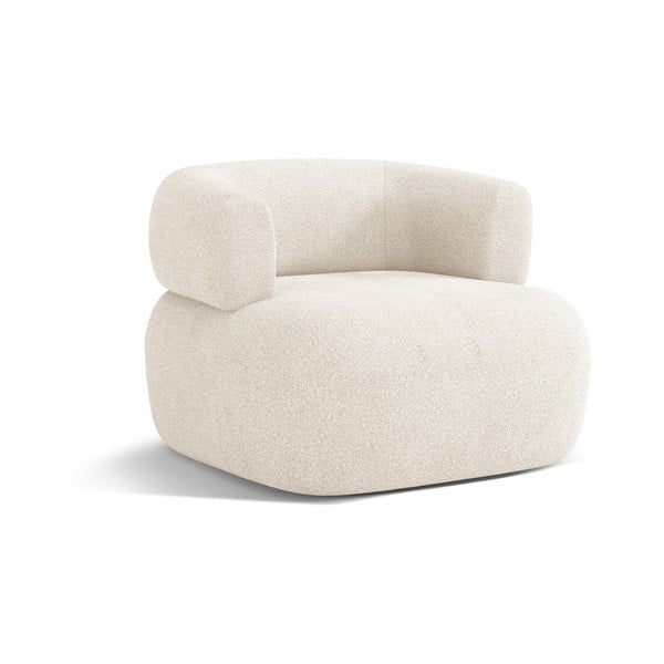 Fotoliu bej cu tapițerie din țesătură bouclé Jenny – Micadoni Home
