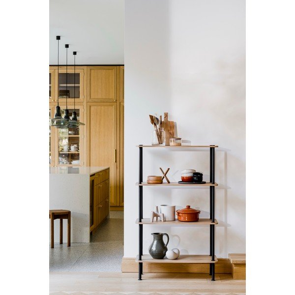 Etajeră în culoare naturală cu aspect de lemn de stejar 80x127x35 cm Teidi – noo.ma-image-1