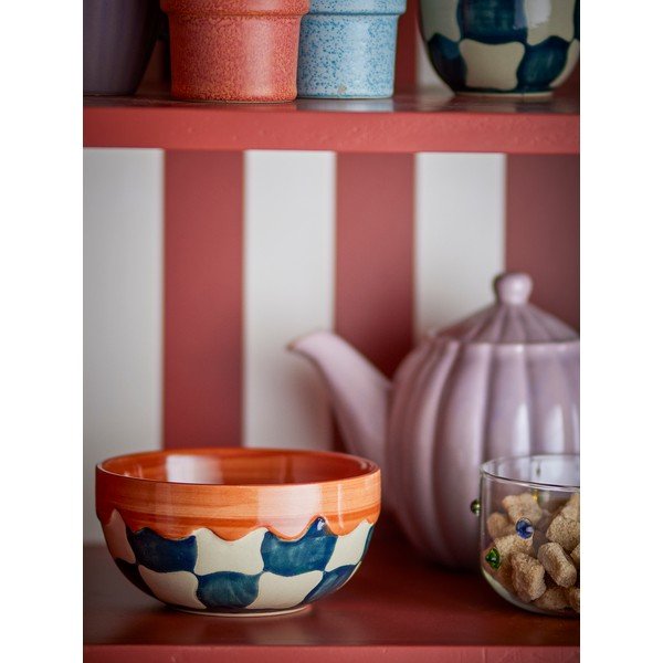 Boluri mici 4 buc. din gresie 590 ml Check – Bloomingville-image-1