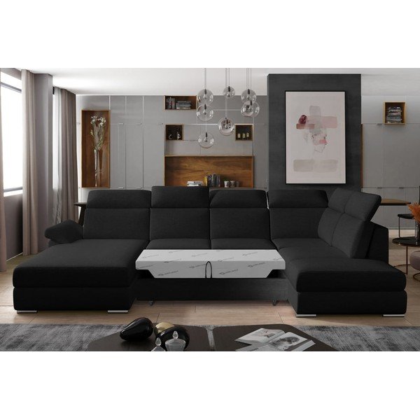 Colțar negru extensibil (cu colț pe partea dreaptă/în formă de "U") Evanell – ELTAP-image-2