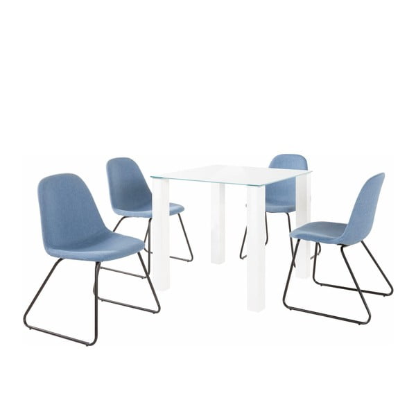 Set masă cu 4 scaune Støraa Dante Colombo, albastru