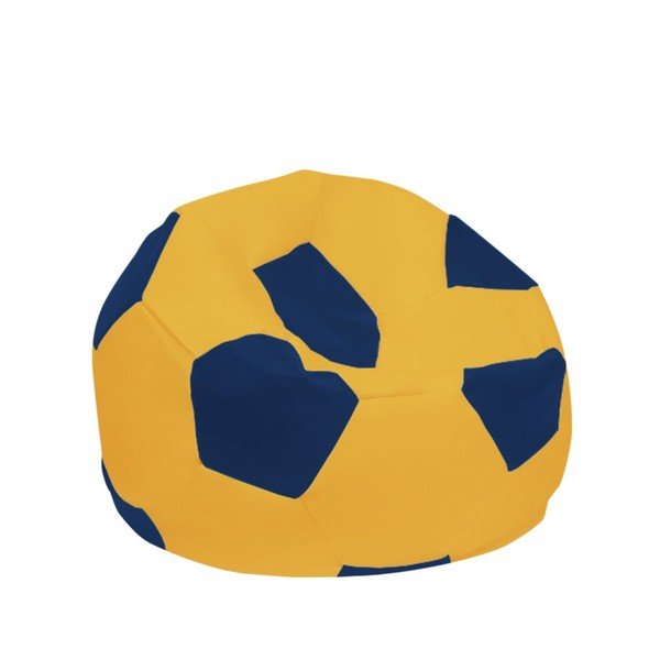 Fotoliu puf pentru copii albastru închis/portocaliu Football – Floriane Garden