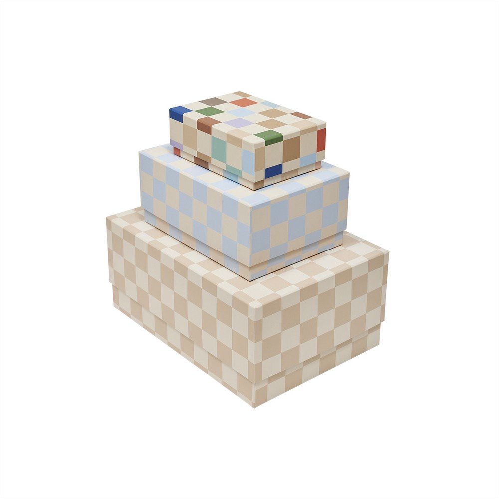 Cutii de depozitare pentru copii 3 buc. din carton 31x22x14 cm Mana – OYOY Mini