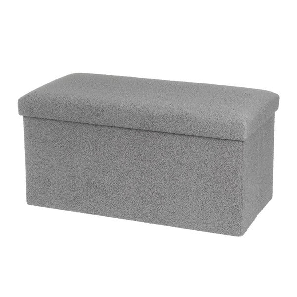 Taburet gri cu tapițerie din țesătură bouclé Folding – Casa Selección