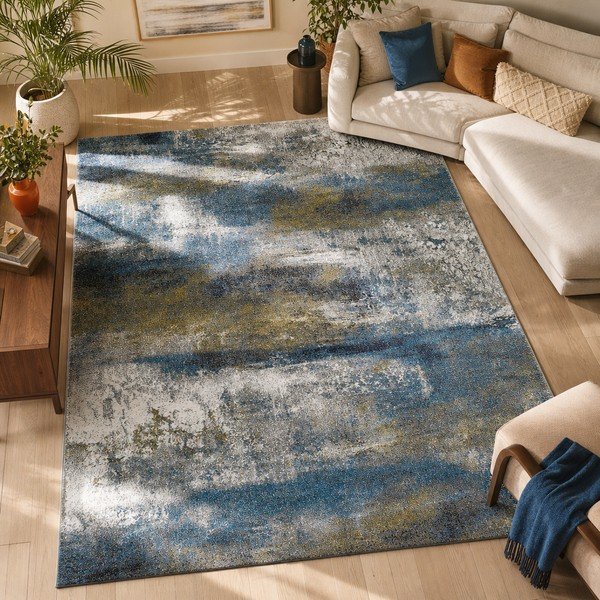 Covor Universal Kalia Abstract, 120 x 170 cm, albastru-image-4