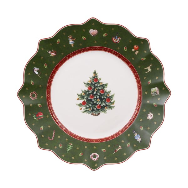 Farfurie din porțelan verde cu motiv de Crăciun Villeroy & Boch, ø 24 cm