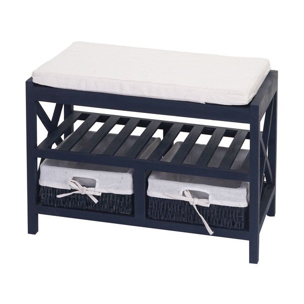 Băncuță cu spațiu de depozitare Mendler Shabby Shoe, albastru-image-3