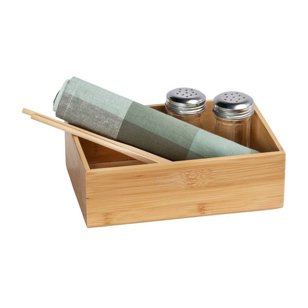 Cutie de depozitare din bambus Wenko Terra, lățime 22 cm-image-1