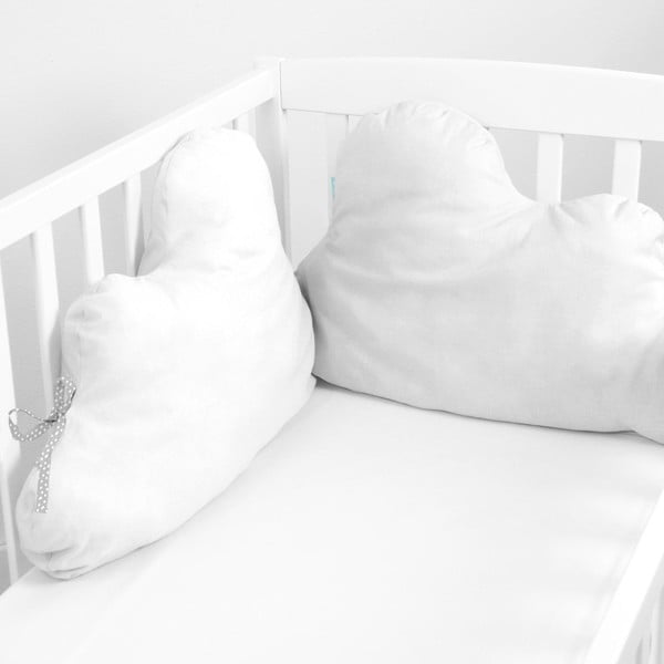 Protecție pentru pătuț din bumbac Mr Fox. Nube, 60 x 40 cm, alb-image-1