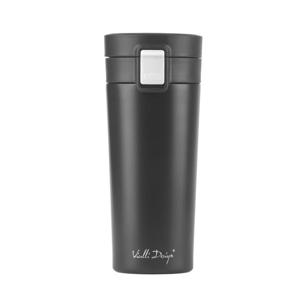 Cană termică Vialli Design Fuori, 400 ml, negru
