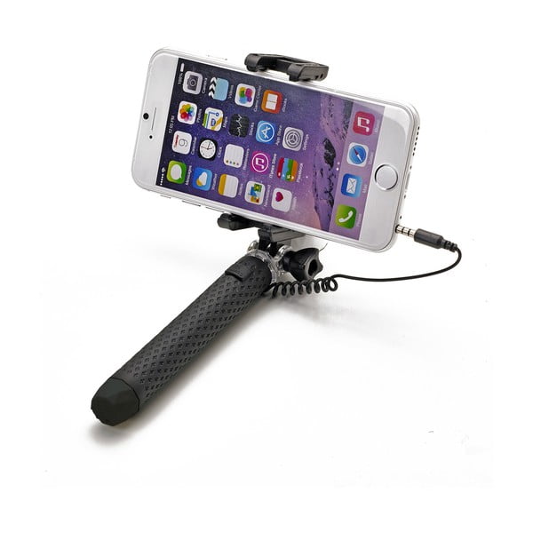Selfie stick negru cu declanșator Celly Mini Selfie, jack 3,5 mm