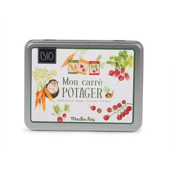 Set semințe de legume și tăblițe de scris negre Moulin Roty