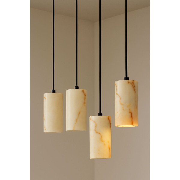Lustră crem cu abajur din marmură ø 6,5 cm Selma – Opviq lights-image-1