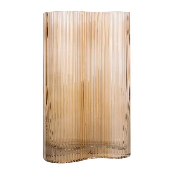 Vază din sticlă PT LIVING Wave, înălțime 27 cm, maro deschis-image-3