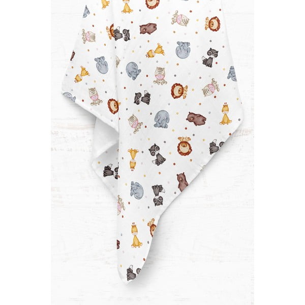 Pătură pentru copii albă din muselină 75x100 cm Zoo – Mijolnir-image-2