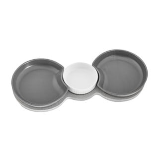 Set 3 boluri de servire și platou Villa Altachiara Yin&Yang, 38 x 16,5 cm