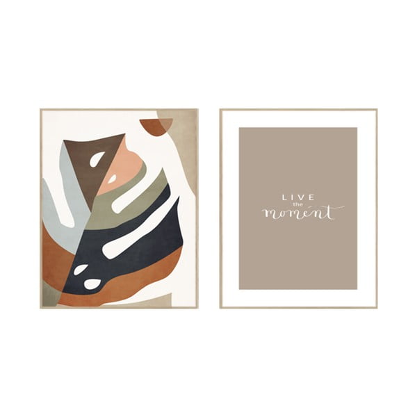 Tablouri 2 buc. 30x40 cm Live the Moment – knor