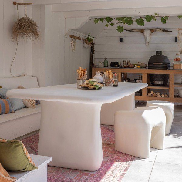 Scaun de grădină fildeș din plastic Nivo – WOOOD-image-1