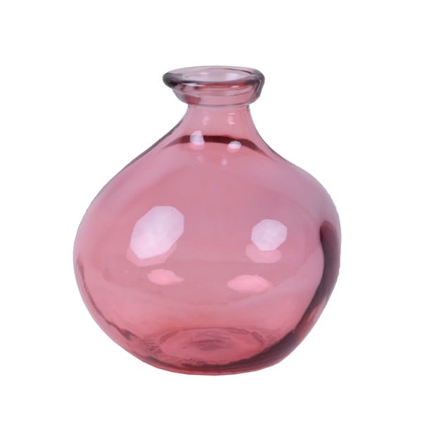 Vază din sticlă reciclată Ego Dekor Simplicity, înălțime 18 cm, roz