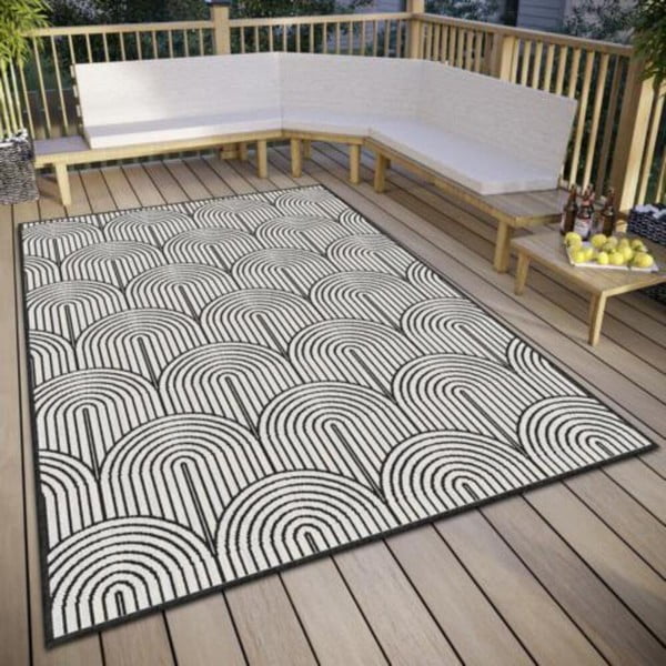 Covor de exterior negru-alb 120x170 cm Pangli Black – Hanse Home-image-2