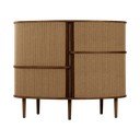 Dulap maro-maro deschis cu aspect de lemn de stejar cu ușă glisantă 120x100x50 cm Audacious – UMAGE