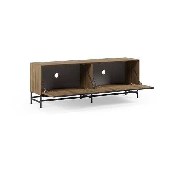 Comodă TV neagră/în culoare naturală cu aspect de lemn de stejar 150x61x35 cm Aiden – Marckeric-image-3