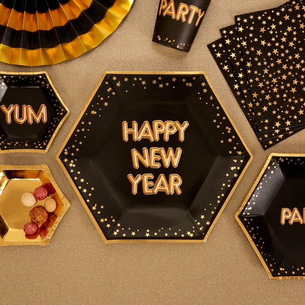 Set 8 farfurii din hârtie Neviti Happy New Year