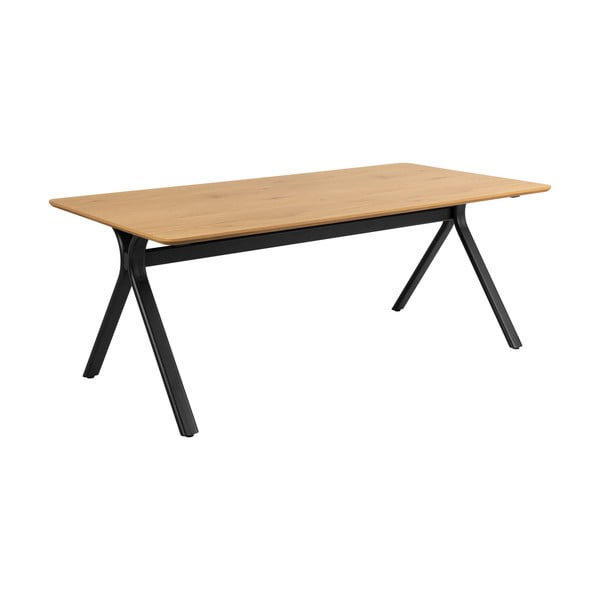 Masă de dining cu blat cu aspect de lemn de stejar 100x200 cm Bristol – Actona