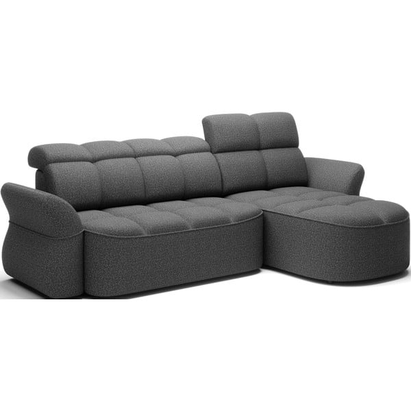 Colțar gri închis extensibil/cu spațiu de depozitare cu tapițerie din catifea (cu colț pe partea dreaptă/cu șezlong) Beneth – ELTAP-image-2