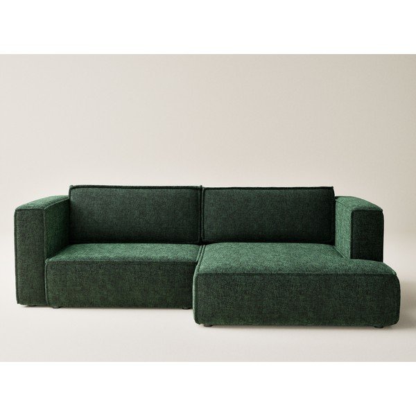 Colțar verde închis extensibil/cu spațiu de depozitare cu tapițerie din chenille (cu colț pe partea dreaptă/cu șezlong) Velto – Maison de Rêve-image-2